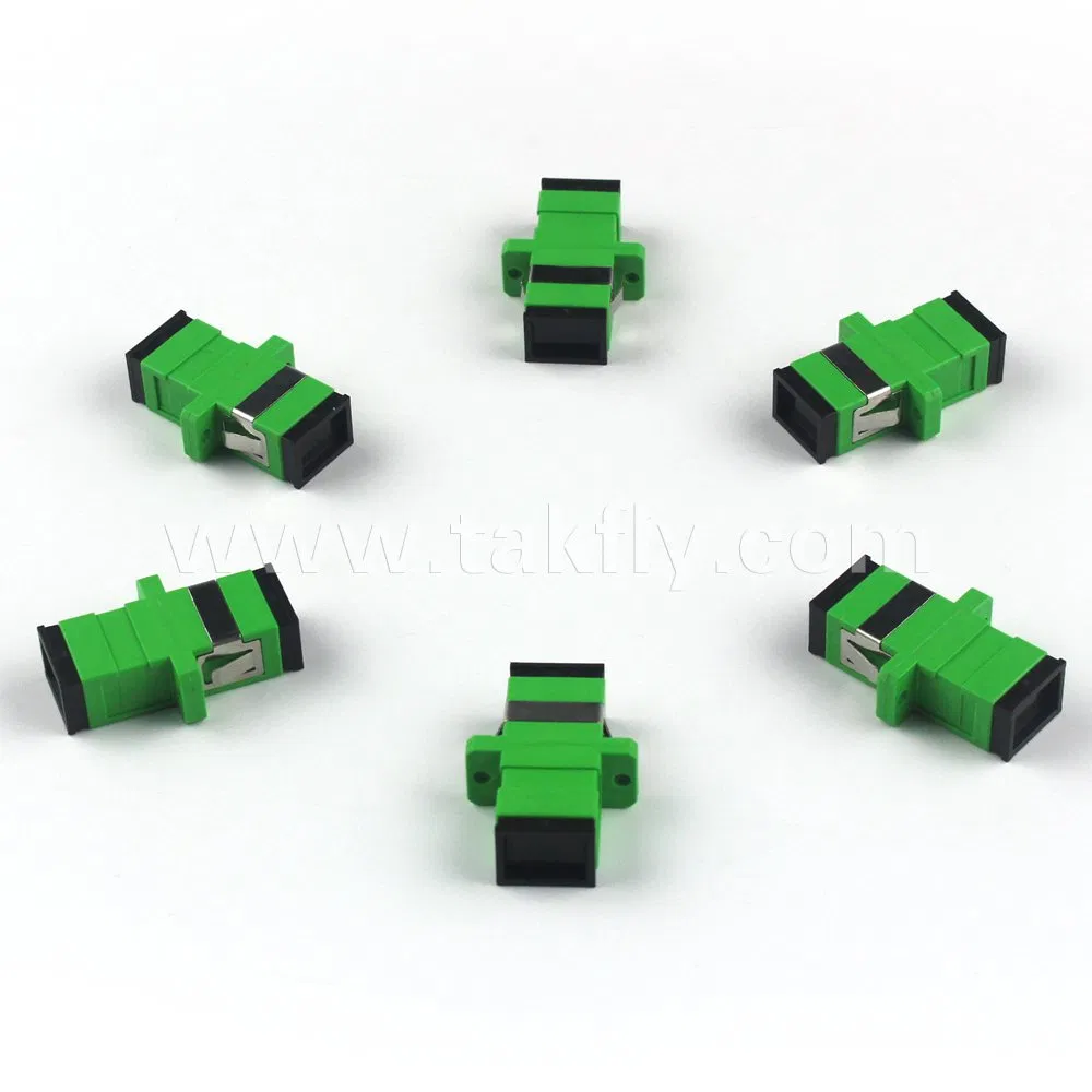 Adaptador de fibra óptica Sc APC Adaptador de fibra óptica monomodo com flange