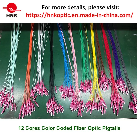 12 Cores Sc LC Sm APC Om3 Om4 Color Coded Fiber Optic Pigtail
