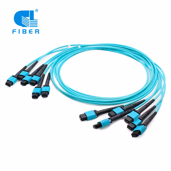 Cabo tronco de fibra óptica MTP 24 12 núcleo Om3 Om4 Multi Mode Jumper 50/125 Patch Cord Fibra MPO